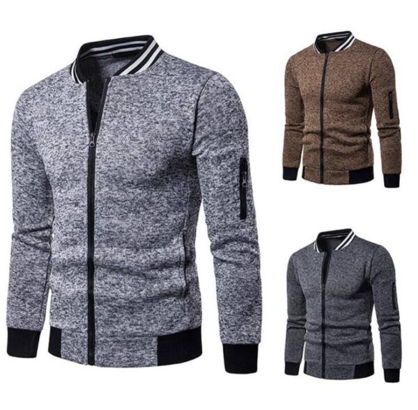 Men Zipper Stand collar Jacket